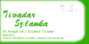 tivadar szlamka business card